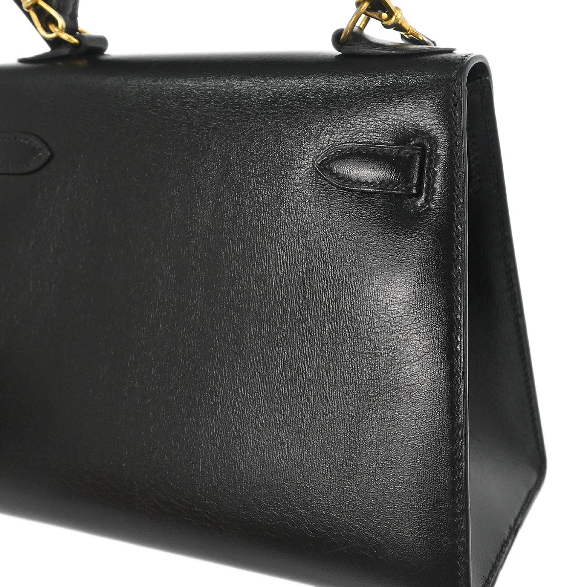 Hermes Black Box Calf Mini Kelly 20 2way Sellier Shoulder Handbag