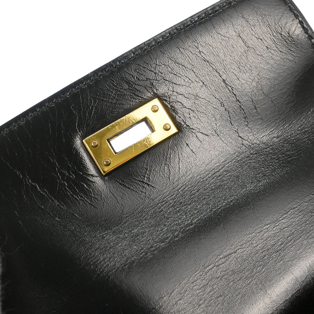 Hermes Black Box Calf Mini Kelly 20 2way Sellier Shoulder Handbag