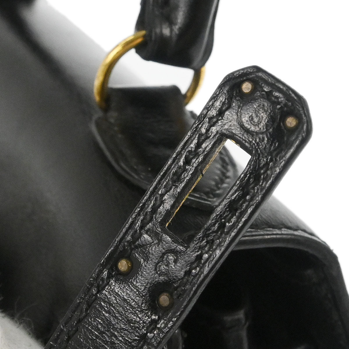 Hermes Black Box Calf Mini Kelly 20 2way Sellier Shoulder Handbag