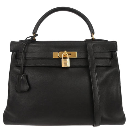Hermes Black Gulliver Kelly 32 Retourne 2way Shoulder Handbag