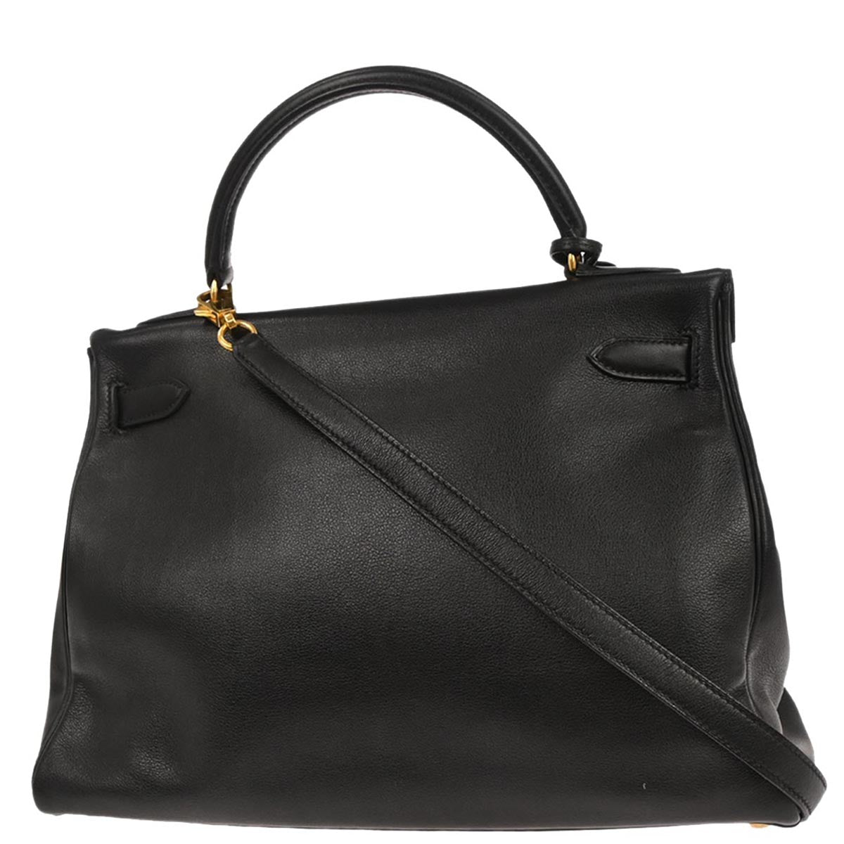 Hermes Black Gulliver Kelly 32 Retourne 2way Shoulder Handbag