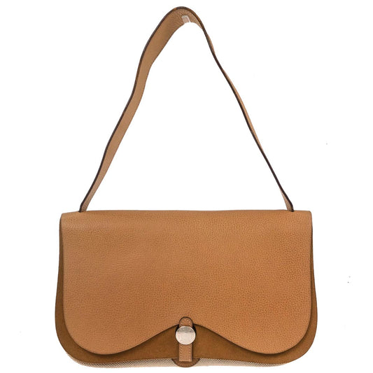 Hermes Natural Toile H Vache Liegee Sac Colorado MM Shoulder Bag