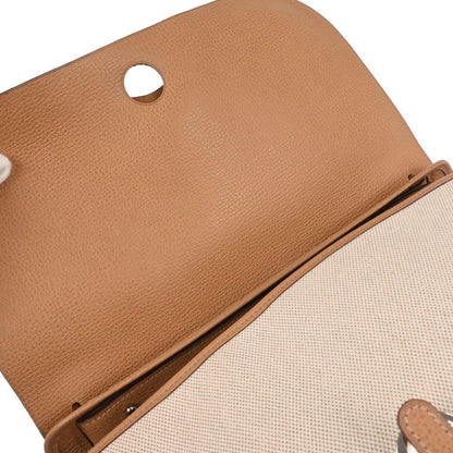 Hermes Natural Toile H Vache Liegee Sac Colorado MM Shoulder Bag