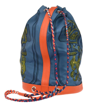Hermes Blue Orange Evercolor Silk Sac Soie Cool 22 Shoulder Bag