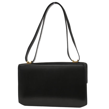 Hermes Black Box Calf Cadena Lock Shoulder Bag