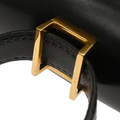Hermes Black Box Calf Cadena Lock Shoulder Bag