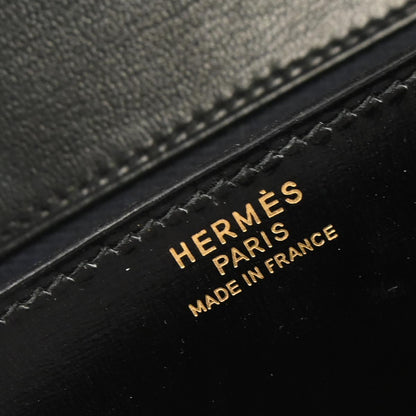 Hermes Black Box Calf Cadena Lock Shoulder Bag