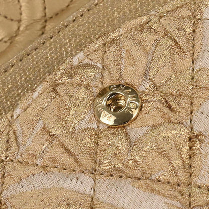 Chanel Gold Canvas Medium Classic Double Flap Shoulder Bag