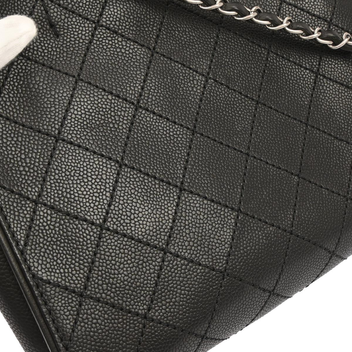 Chanel 2014 Black Caviar Skin Hampton 2way Shoulder Tote Bag