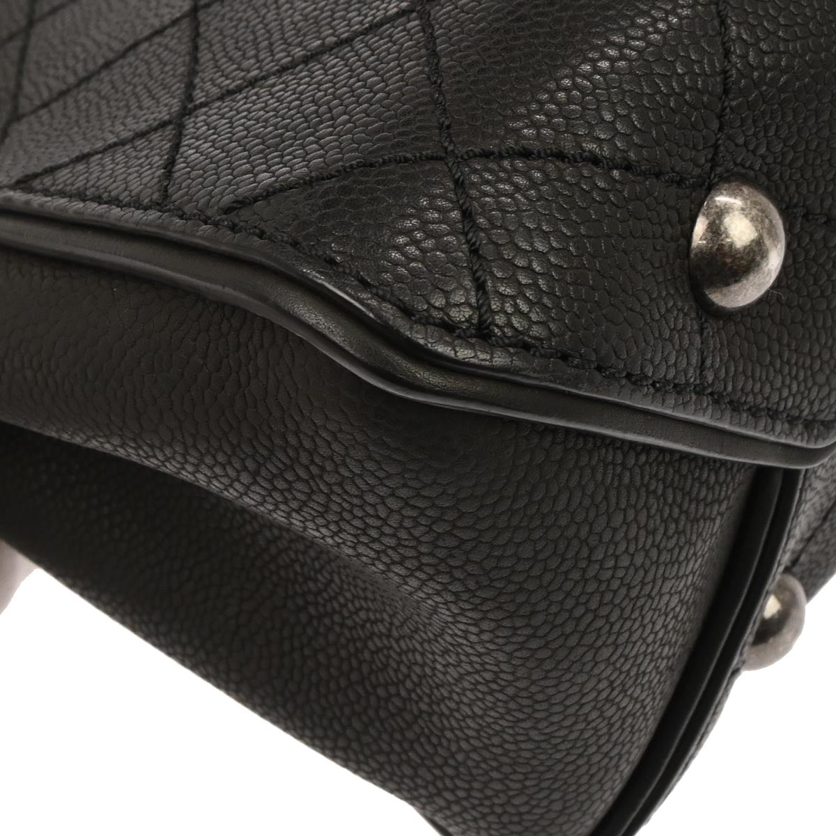 Chanel 2014 Black Caviar Skin Hampton 2way Shoulder Tote Bag