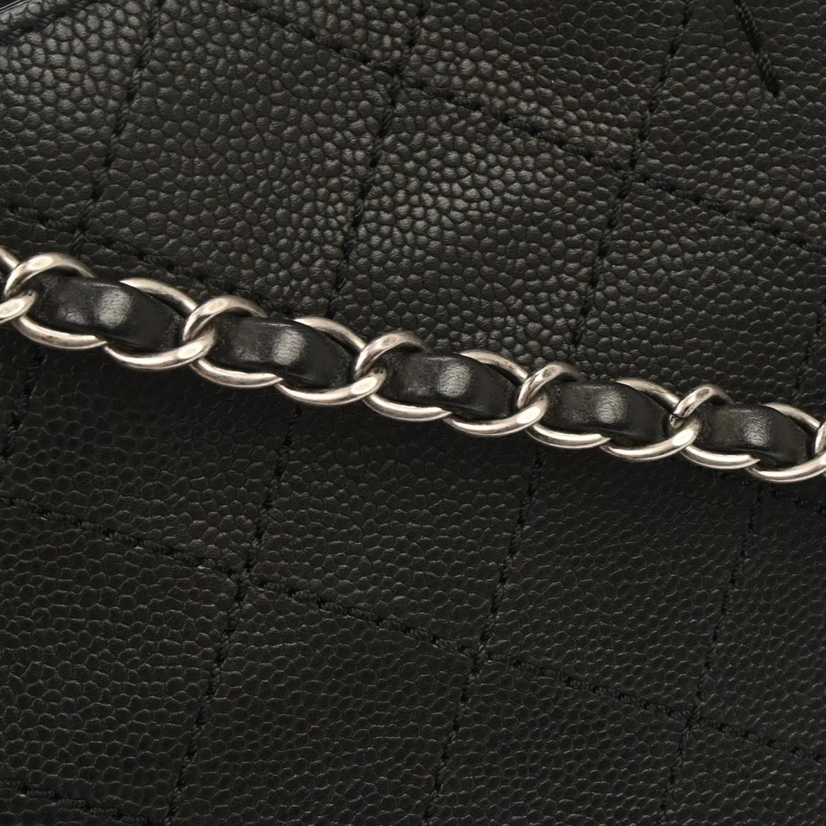 Chanel 2014 Black Caviar Skin Hampton 2way Shoulder Tote Bag