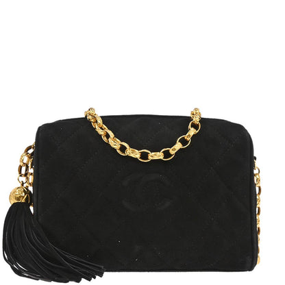 Chanel 1991-1994 Black Suede Camera Bag Mini