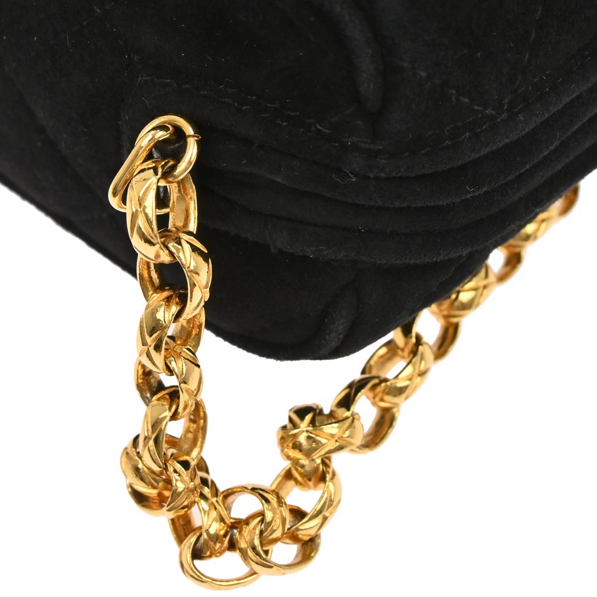 Chanel 1991-1994 Black Suede Camera Bag Mini