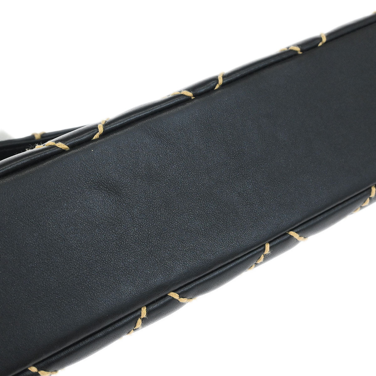 Chanel Black Calfskin Wild Stitch Single Flap Shoulder Bag