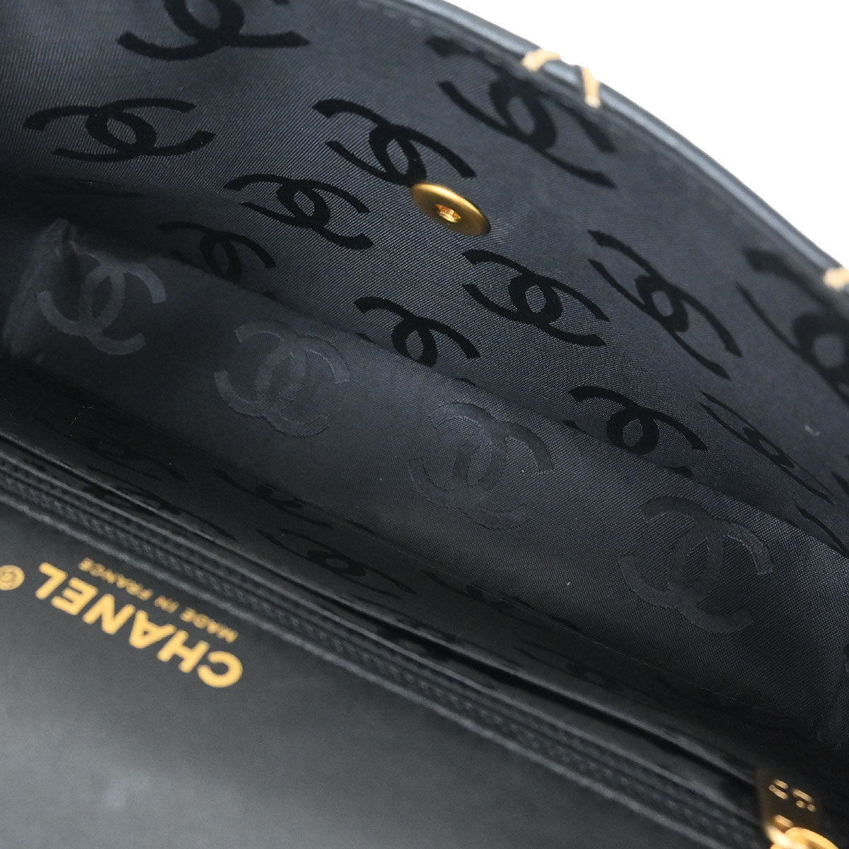 Chanel Black Calfskin Wild Stitch Single Flap Shoulder Bag