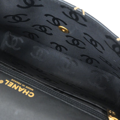Chanel Black Calfskin Wild Stitch Single Flap Shoulder Bag