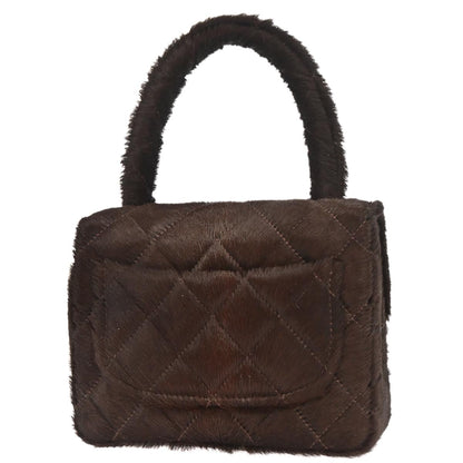 Chanel Brown Pony Hair Micro Classic Flap Handbag