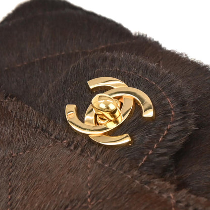 Chanel Brown Pony Hair Micro Classic Flap Handbag