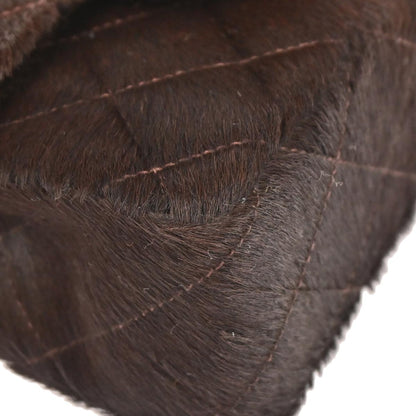 Chanel Brown Pony Hair Micro Classic Flap Handbag