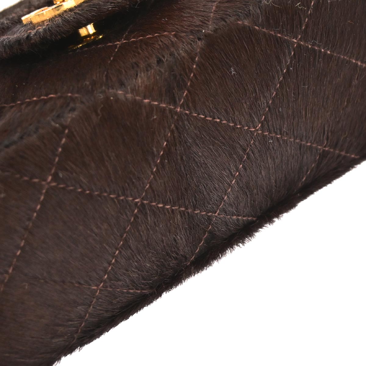 Chanel Brown Pony Hair Micro Classic Flap Handbag