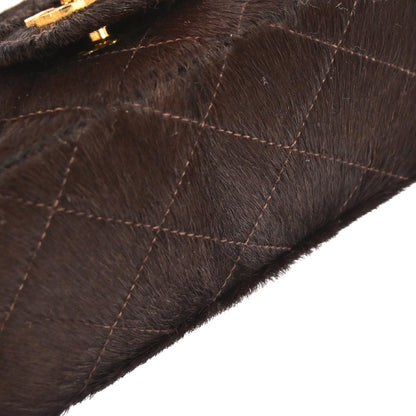 Chanel Brown Pony Hair Micro Classic Flap Handbag