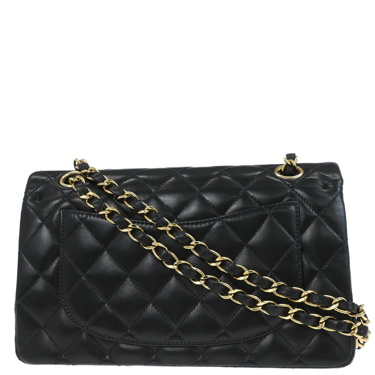 Chanel Black Lambskin Small Classic Double Flap Shoulder Bag