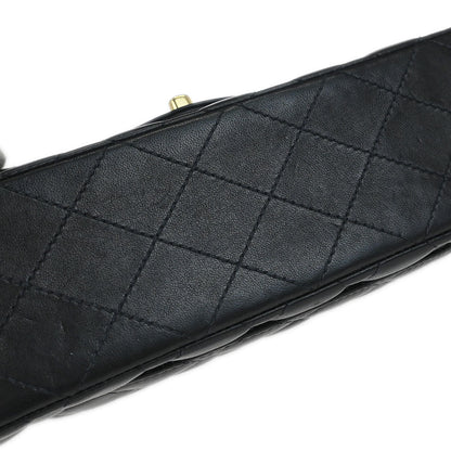 Chanel Black Lambskin Small Classic Double Flap Shoulder Bag