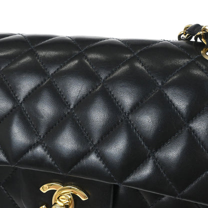 Chanel Black Lambskin Small Classic Double Flap Shoulder Bag