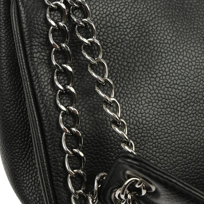 Chanel Black Caviar Skin Accordion Flap Handbag