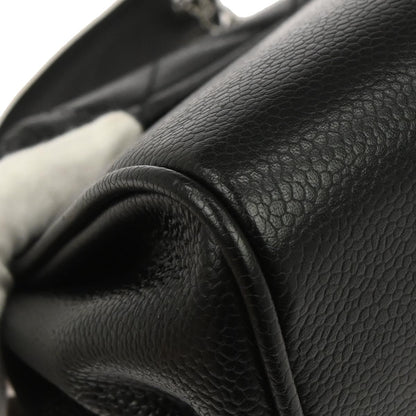 Chanel Black Caviar Skin Accordion Flap Handbag