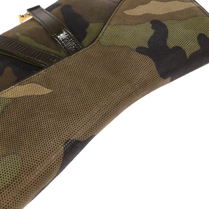 Christian Dior Green Camouflage Double Saddle Handbag