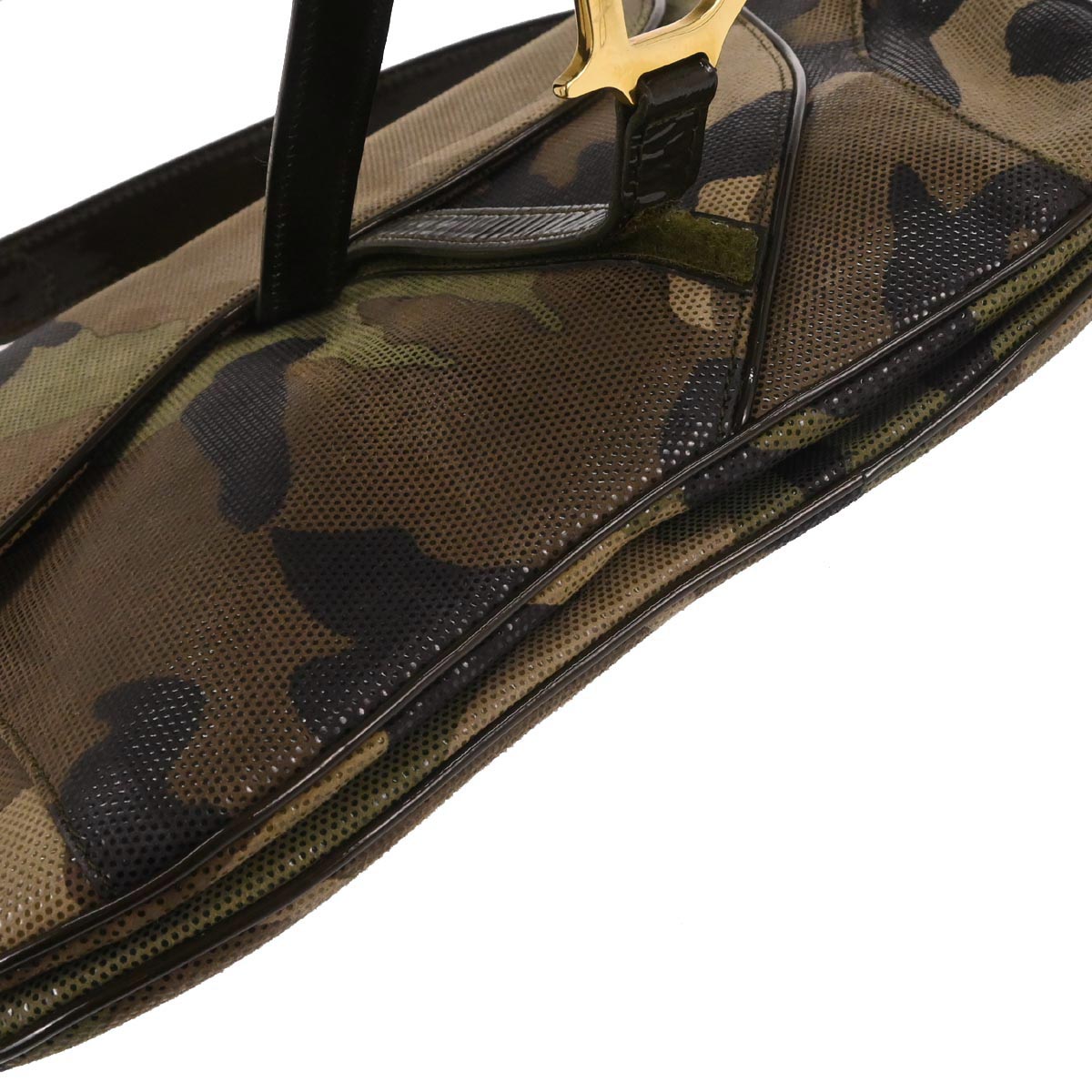 Christian Dior Green Camouflage Double Saddle Handbag