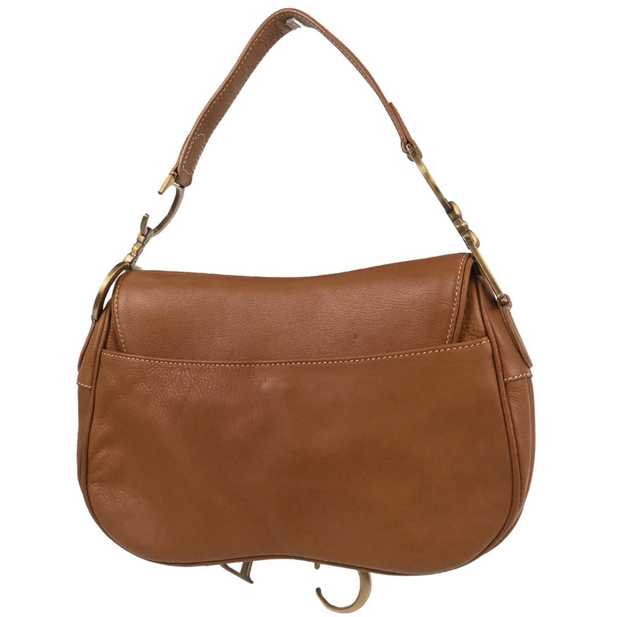 Christian Dior Brown Leather Double Saddle Handbag