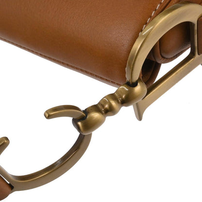 Christian Dior Brown Leather Double Saddle Handbag