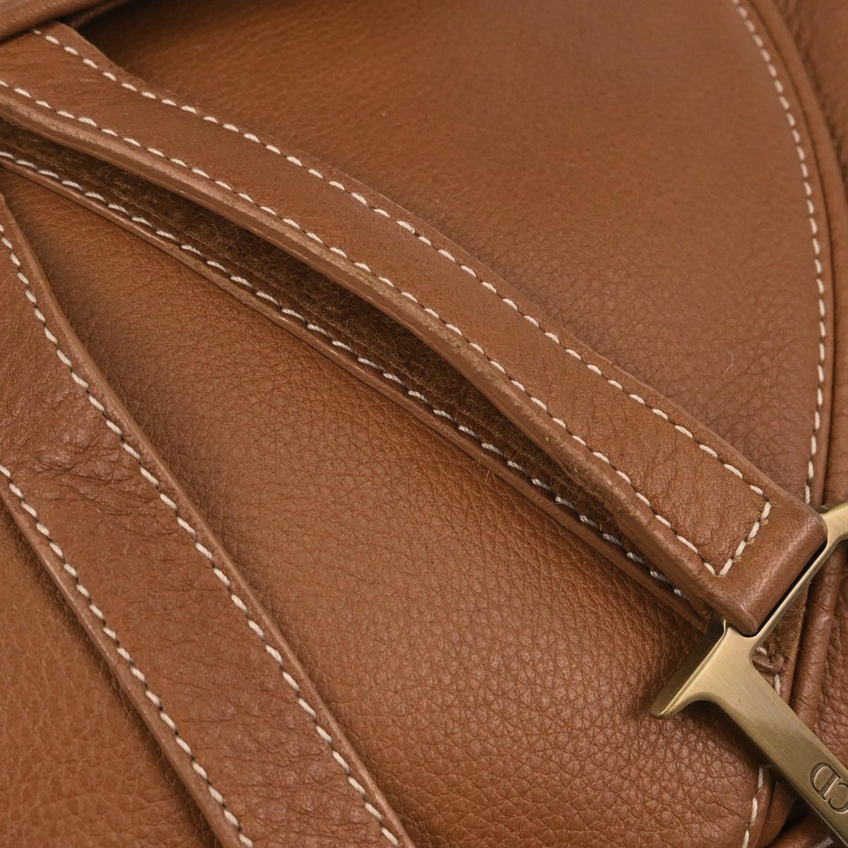 Christian Dior Brown Leather Double Saddle Handbag