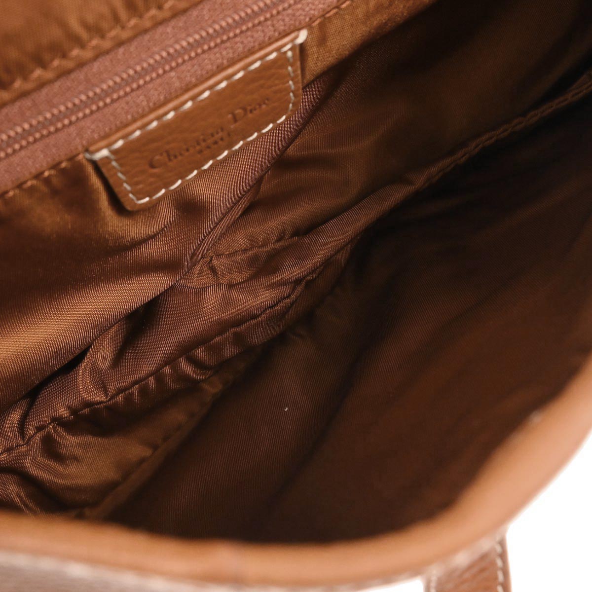 Christian Dior Brown Leather Double Saddle Handbag