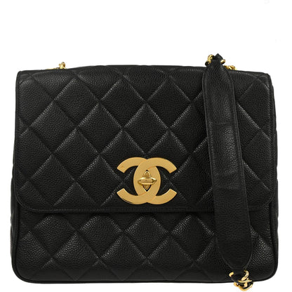 Chanel Black Caviar Skin Shoulder Bag