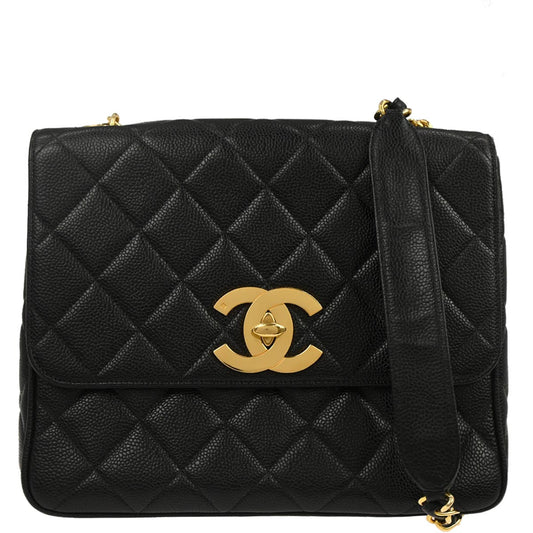 Chanel Black Caviar Skin Shoulder Bag