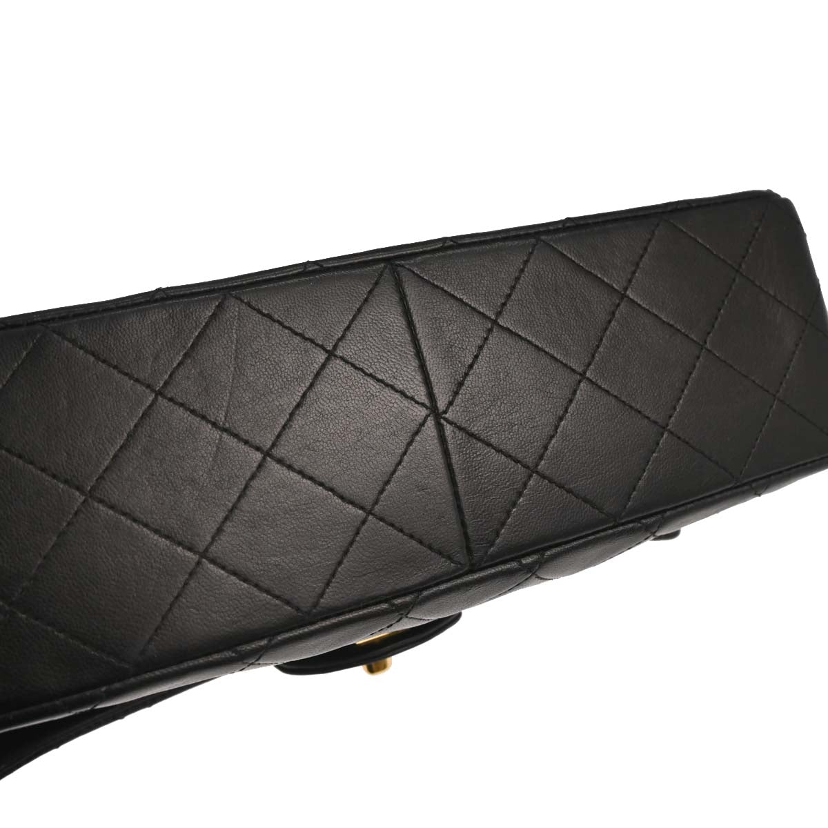 Chanel Black Lambskin Medium Double Flap Shoulder Bag