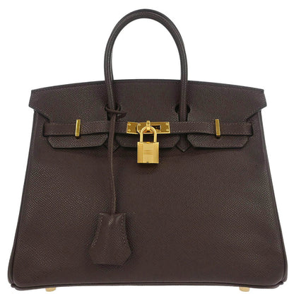 Hermes Chocolat Epsom Birkin 25 Handbag