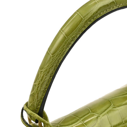 Hermes * Anis Green Alligator Kelly 25 Sellier 2way Shoulder Handbag