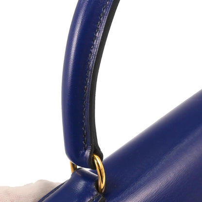 Hermes Blue Royal Box Calf Kelly 32 Retourne 2way Shoulder Handbag