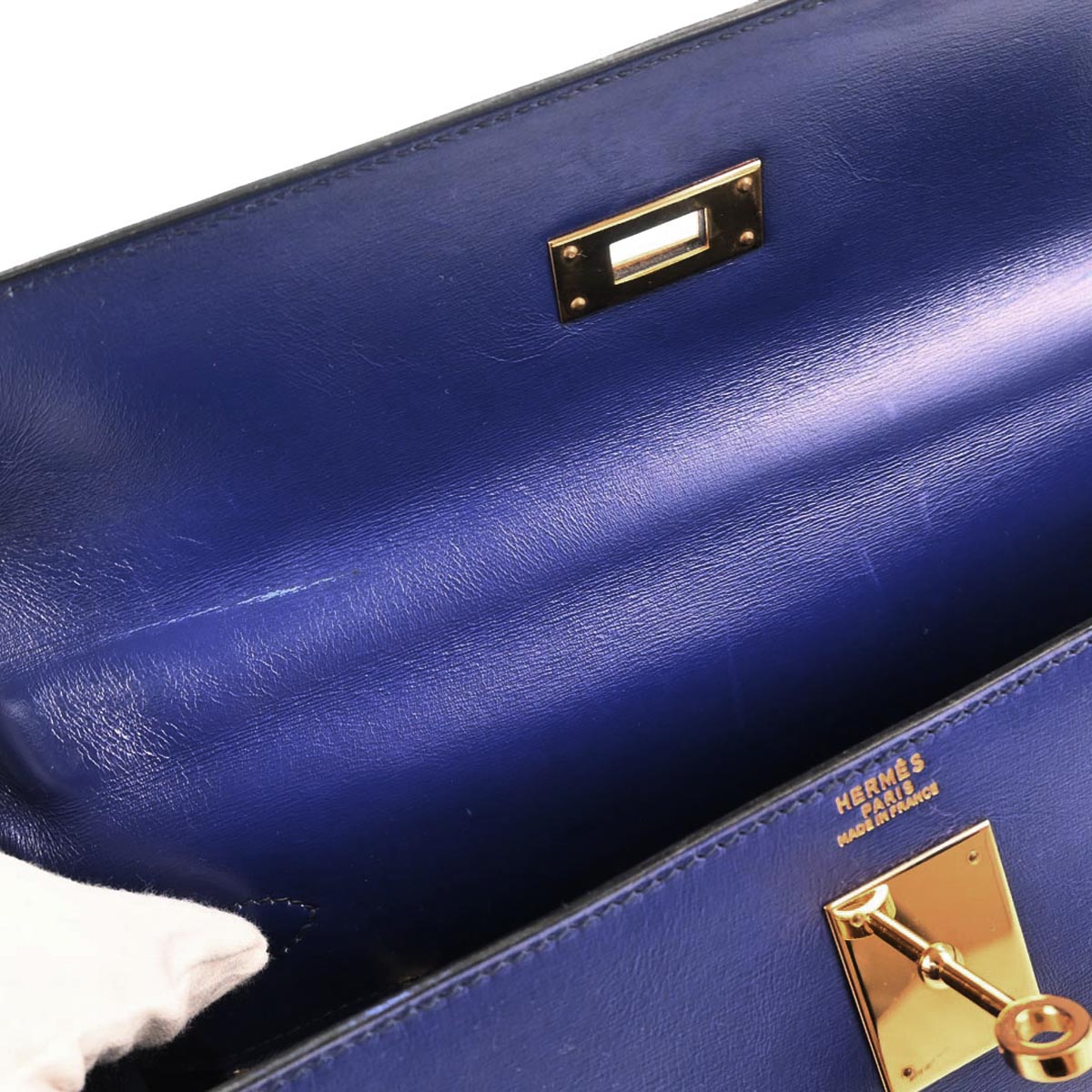 Hermes Blue Royal Box Calf Kelly 32 Retourne 2way Shoulder Handbag