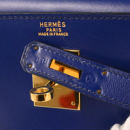 Hermes Blue Royal Box Calf Kelly 32 Retourne 2way Shoulder Handbag