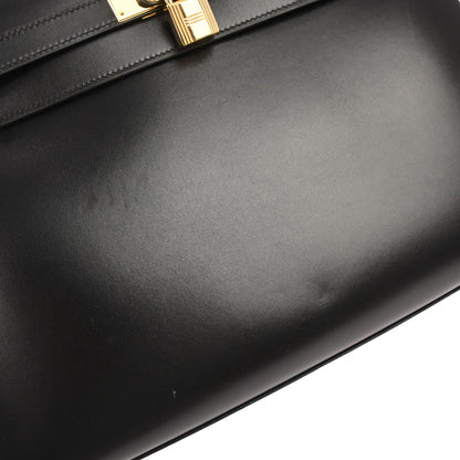 Hermes Black Box Calf Kelly 32 Sellier 2way Shoulder Handbag