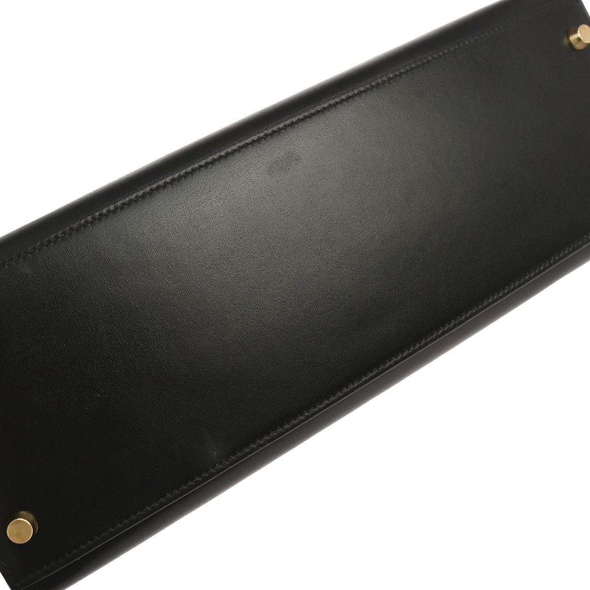 Hermes Black Box Calf Kelly 32 Sellier 2way Shoulder Handbag