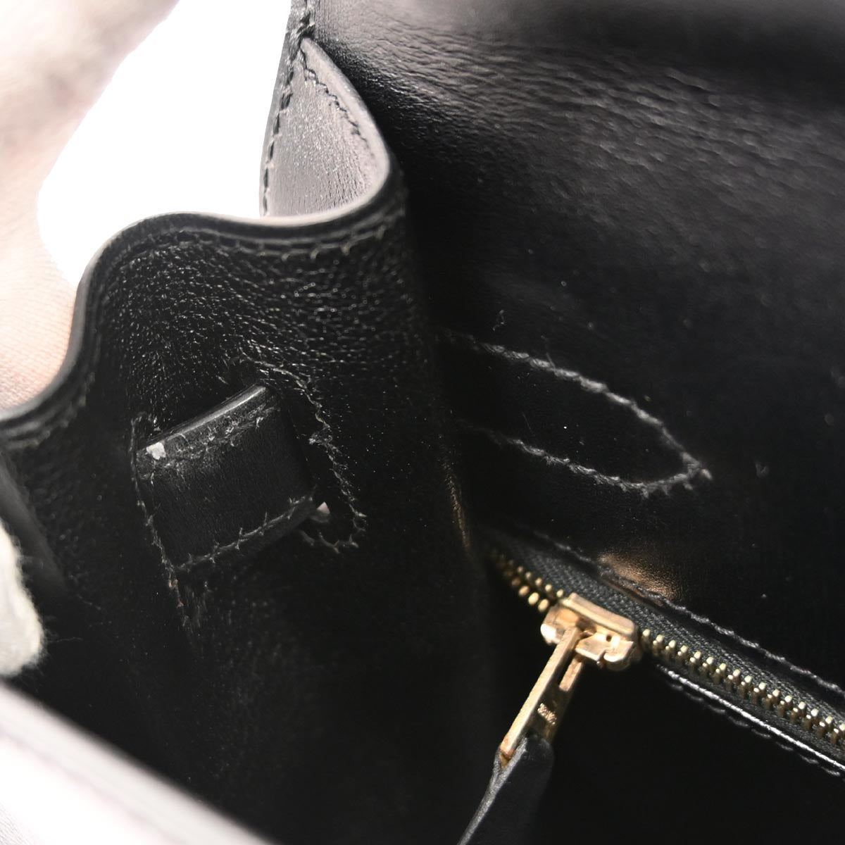 Hermes Black Box Calf Kelly 32 Sellier 2way Shoulder Handbag