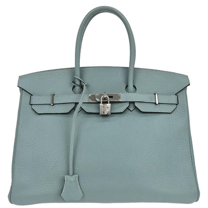 Hermes Ciel Taurillon Clemence Birkin 35 Handbag
