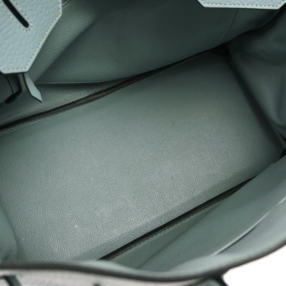 Hermes Ciel Taurillon Clemence Birkin 35 Handbag