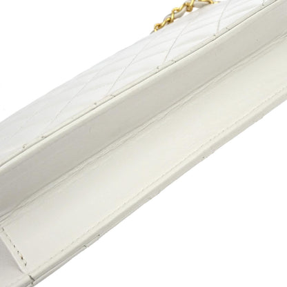 Chanel 1989-1991 White Lambskin Double Turnlock 2way Shoulder Handbag